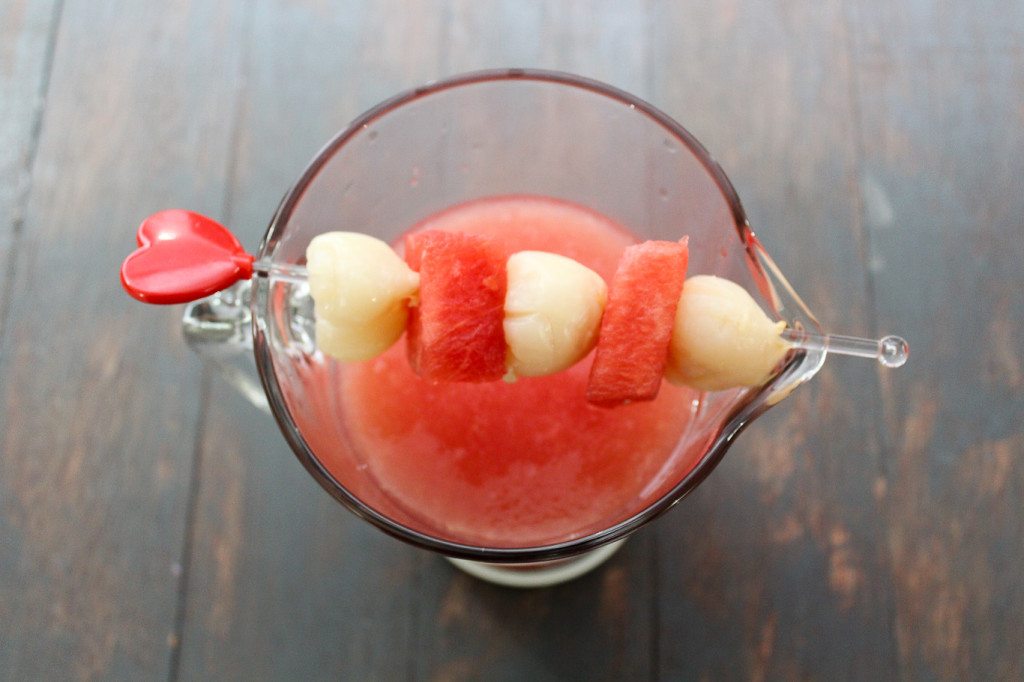 Watermelon Lychee and Ice Cream Soda Mocktail
