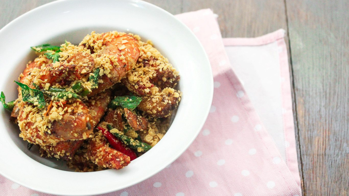 cereal butter prawns