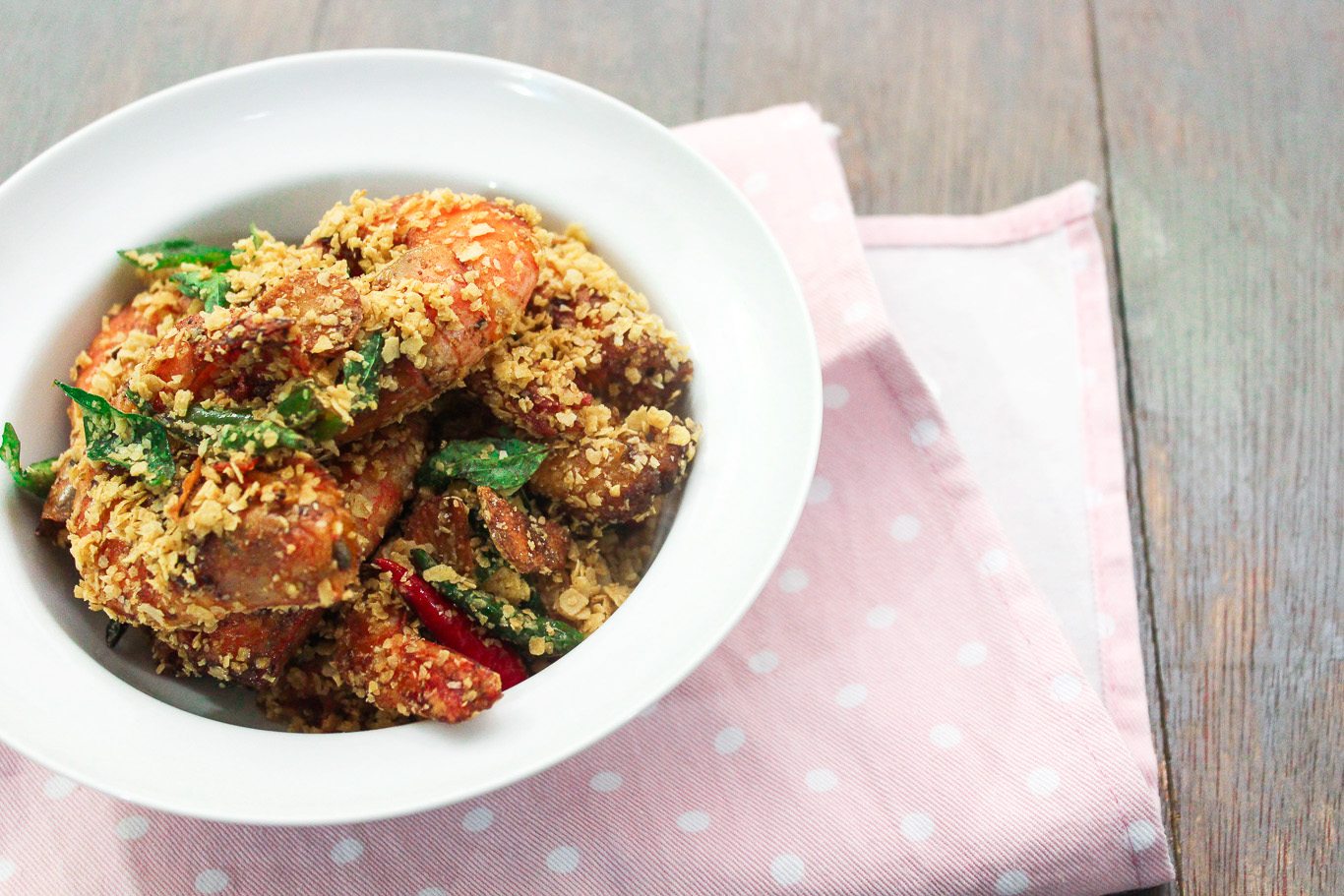 cereal butter prawns