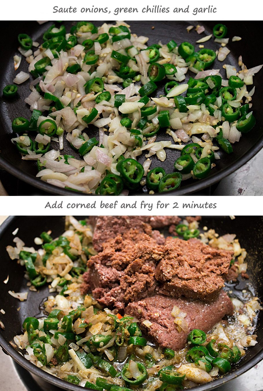 Corned Beef Potatoes and Eggs