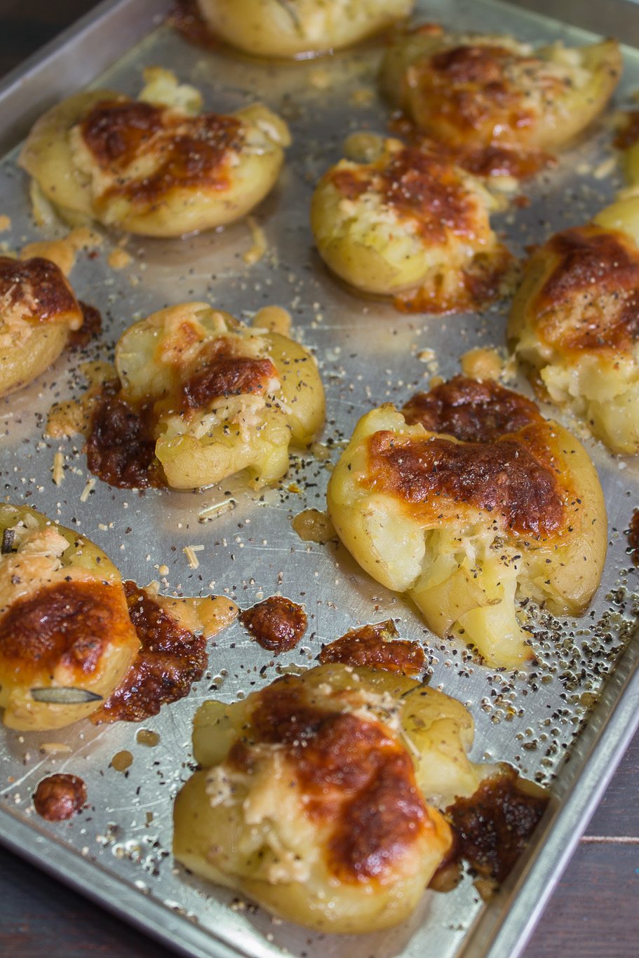 Garlic and Rosemary Smashed Potatoes