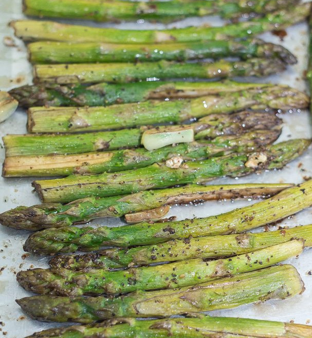 Roasted Asparagus in Balsamic Butter Vinaigrette
