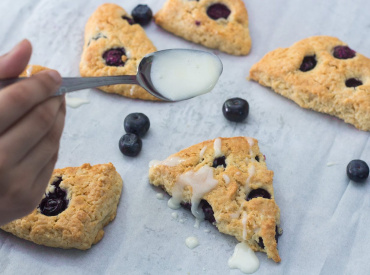 Blueberry Scones with Vanilla Glaze