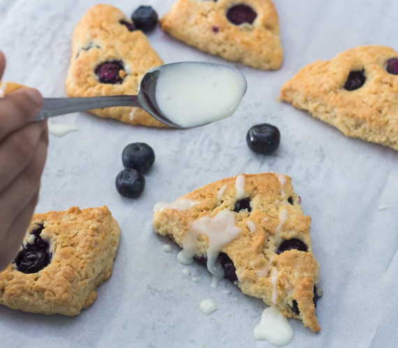 Blueberry Scones with Vanilla Glaze