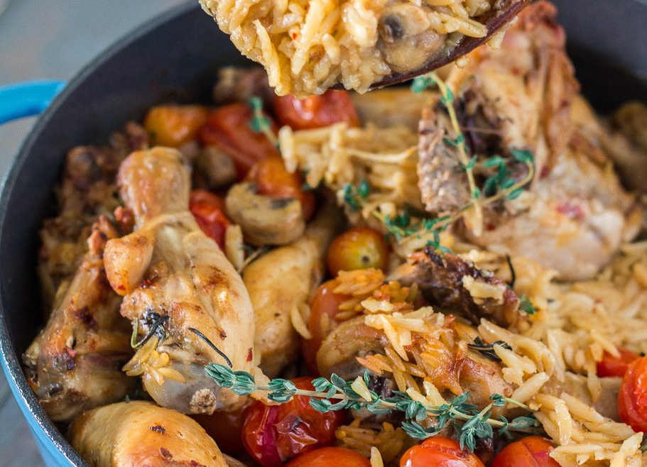 Baked Chicken and Orzo