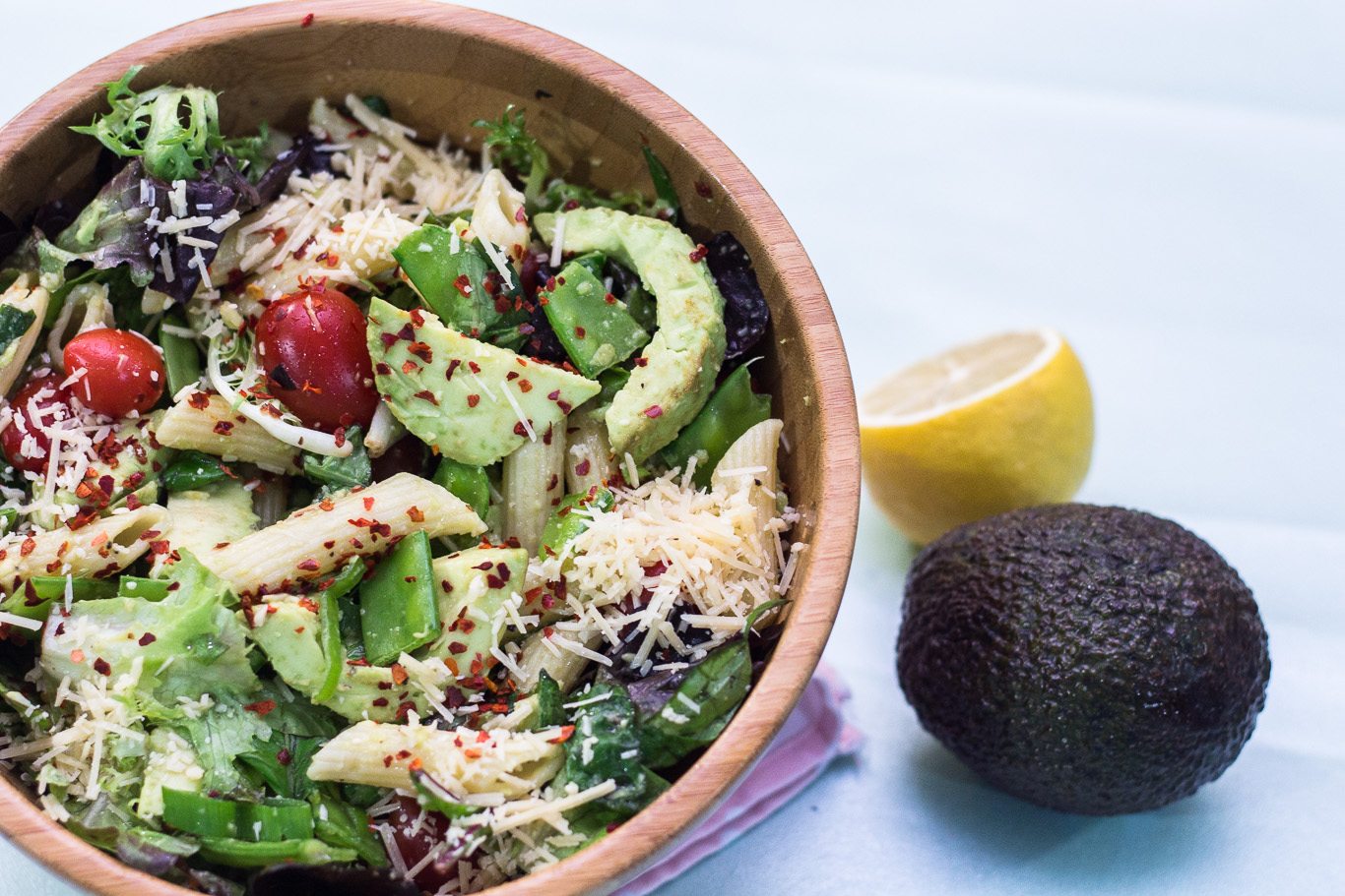 Delicious Pasta Salad with Avocado Dressing