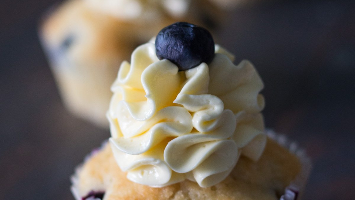 Lemon Blueberry Cupcakes with Swiss Meringue Buttercream