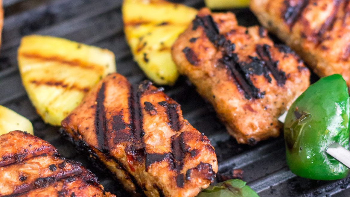 Grilled Salmon Kebabs