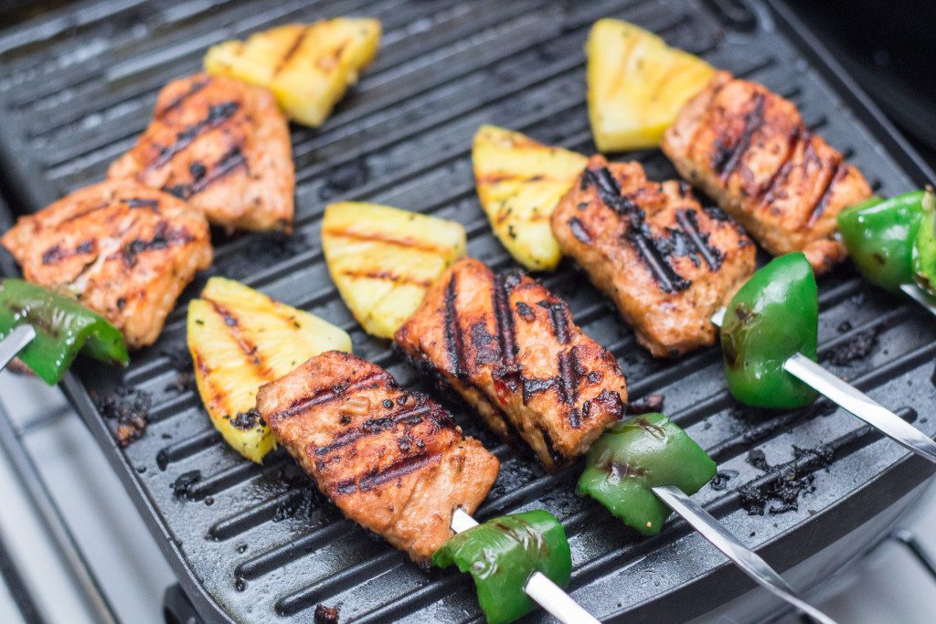 Grilled Salmon Kebabs