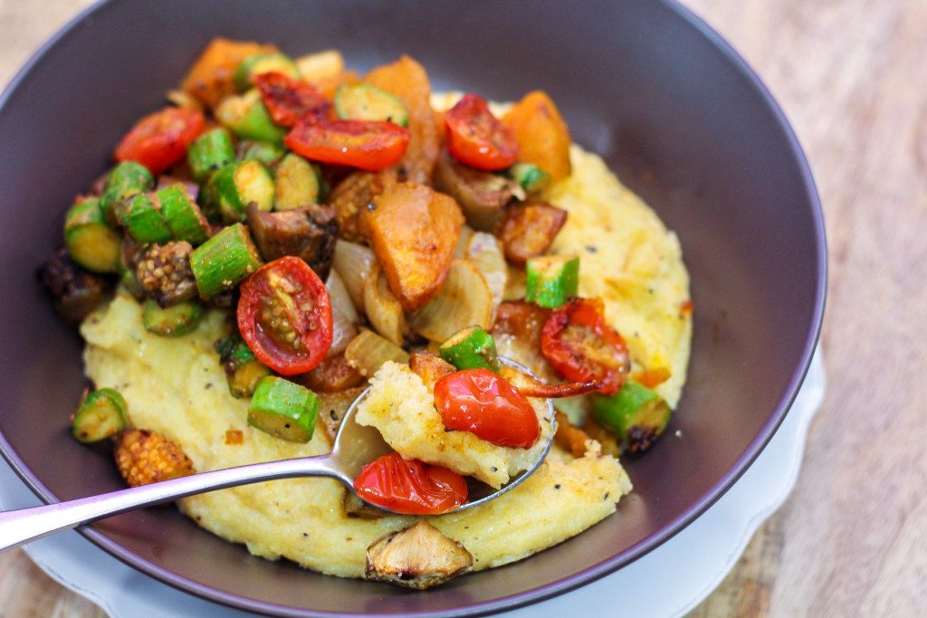 Grilled Vegetables with Parmesan Polenta