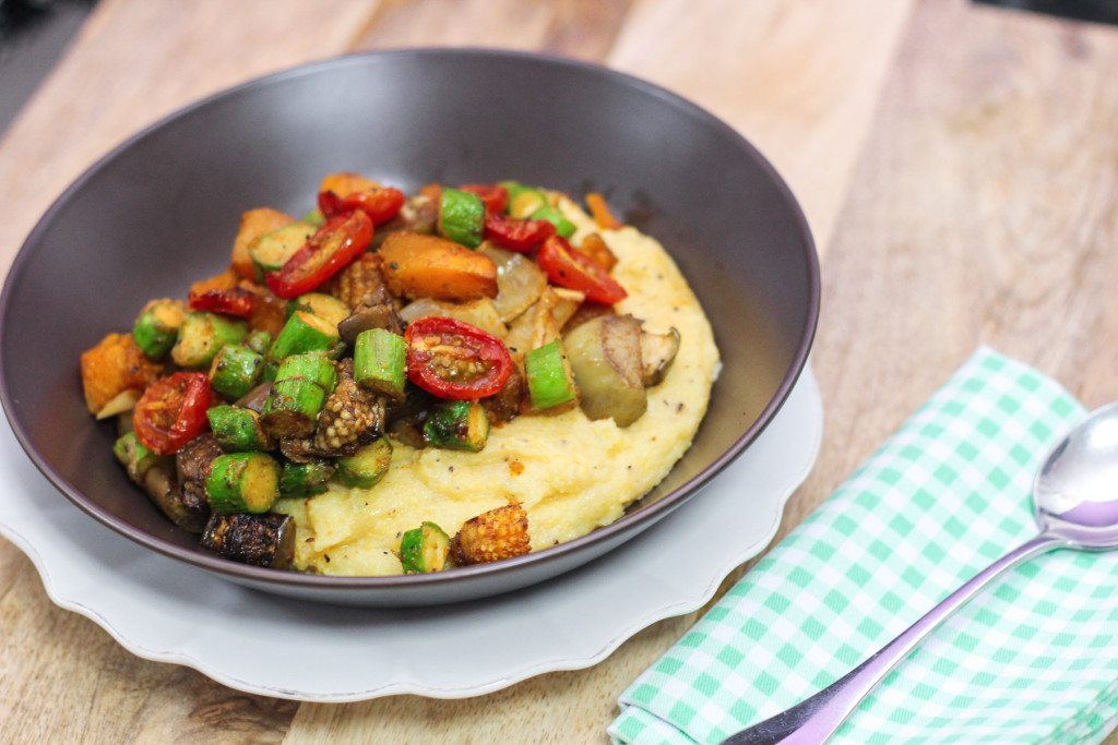 Grilled Vegetables with Parmesan Polenta