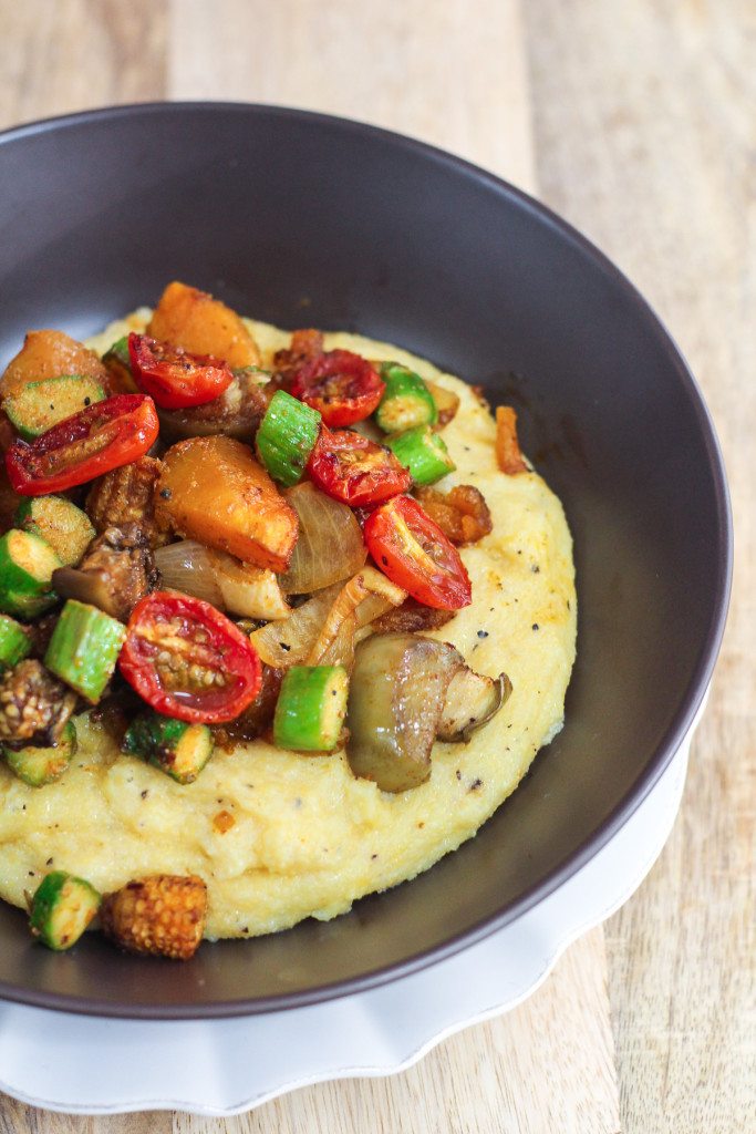 Grilled Vegetables with Parmesan Polenta