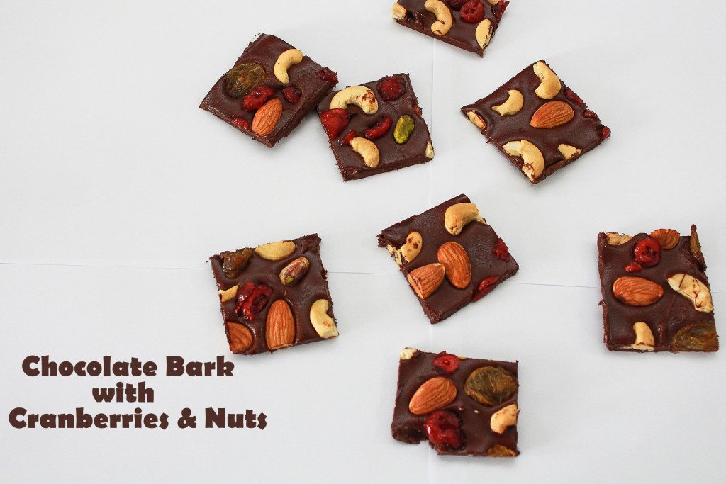 Chocolate Bark with Cranberries and Nuts