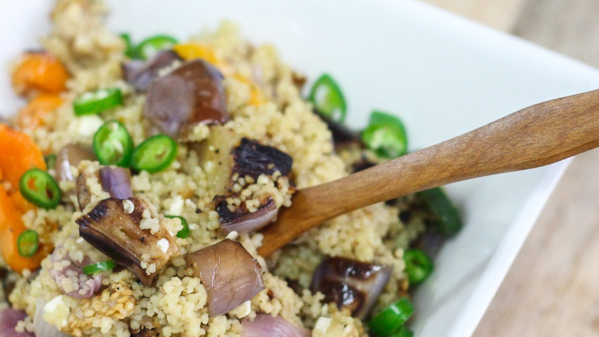 Lemon Couscous with Grilled Vegetable Salad