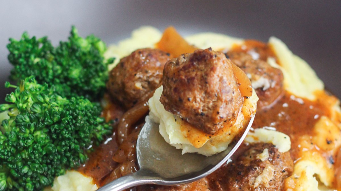 Salisbury Meatballs and Mashed Potatoes