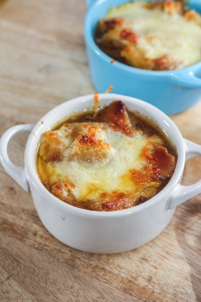 French Onion Soup with Garlic Croutons