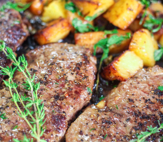 Garlic Butter Steak and Potatoes