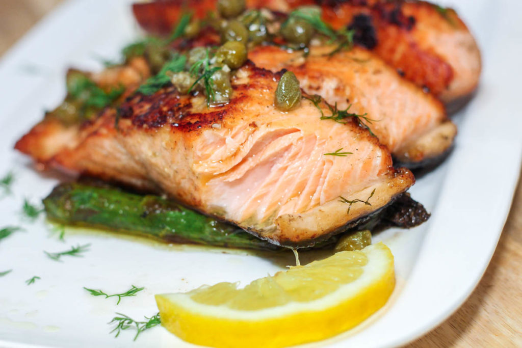 Salmon with Lemon Caper Butter
