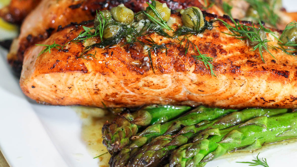Salmon with Lemon Caper Butter