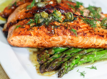 Salmon with Lemon Caper Butter