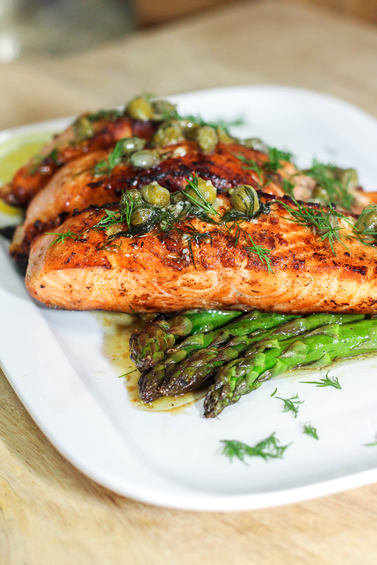 Salmon with Lemon Caper Butter