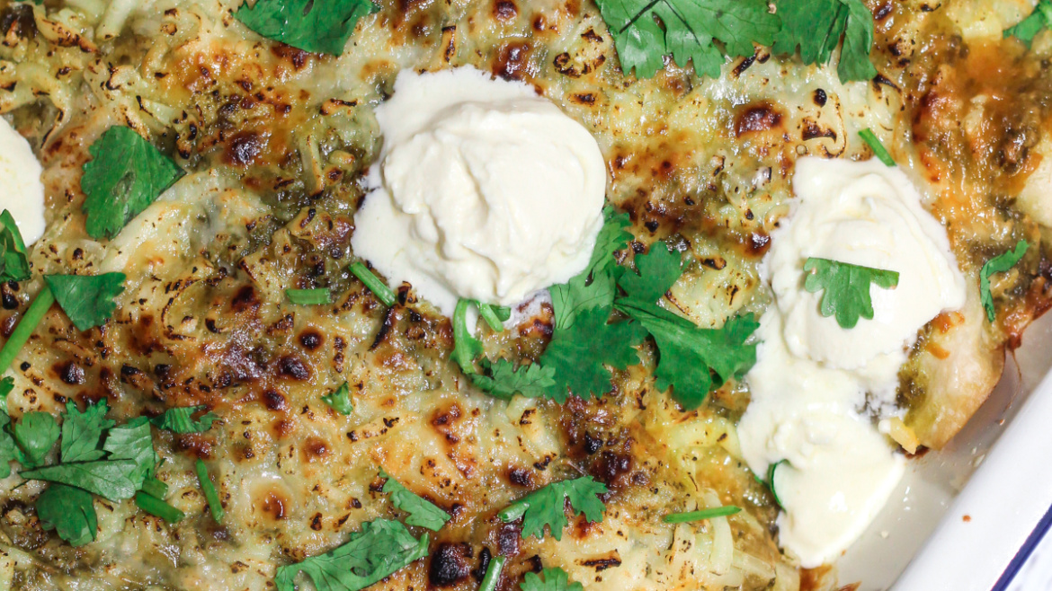 Delicious Green Chicken Enchiladas