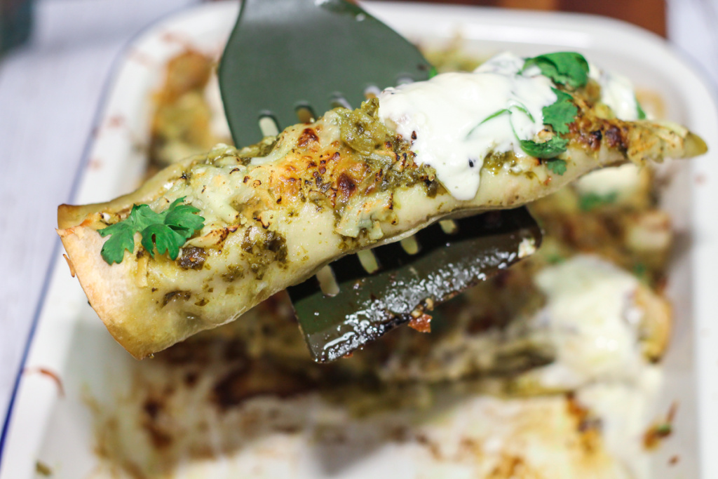 Delicious Green Chicken Enchiladas
