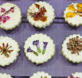 Edible Flower Lemon Shortbread Cookies