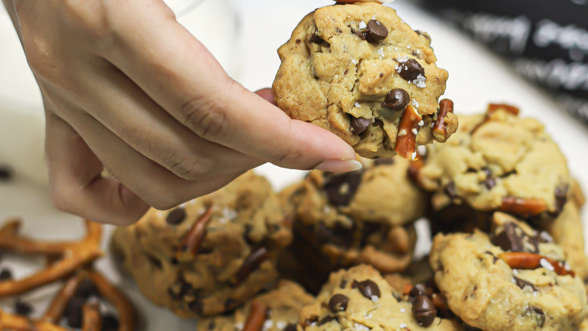 Salted Pretzel Chocolate Chip Cookies