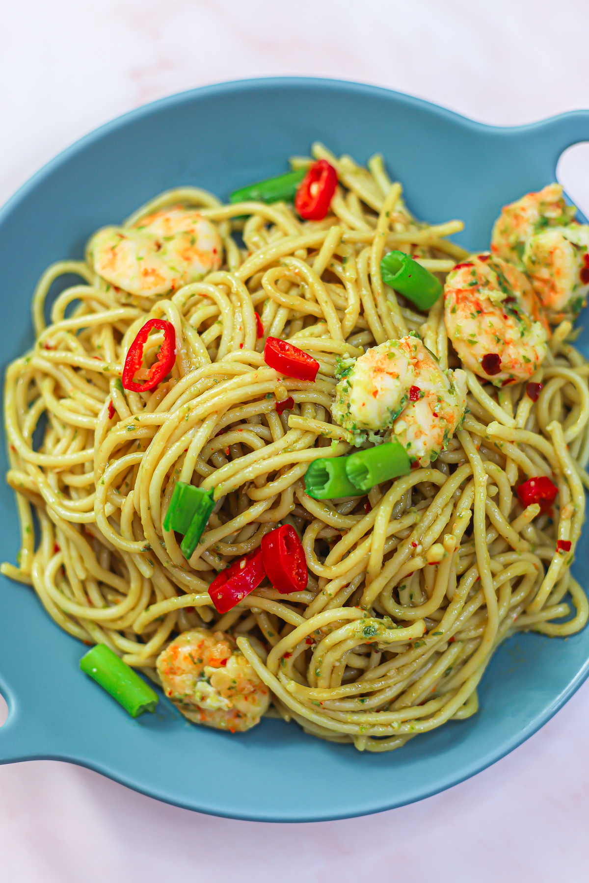 Delicious Asian Prawn Spaghetti