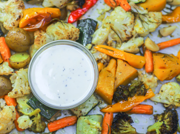 Roasted Vegetable with Creamy Garlic Dressing