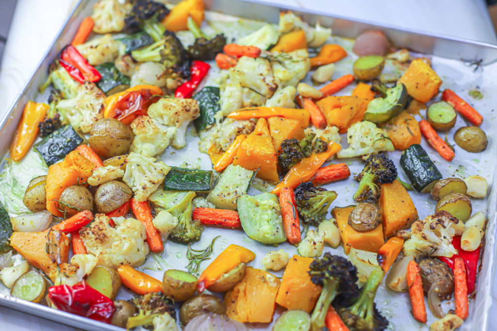 Roasted Vegetable with Creamy Garlic Dressing