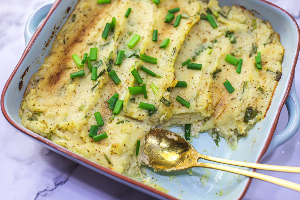 BROWN BUTTER MASHED POTATO BAKE