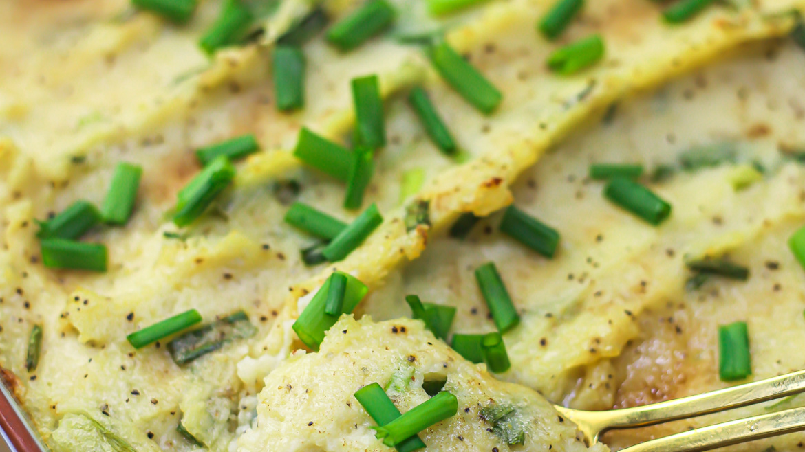 BROWN BUTTER MASHED POTATO BAKE