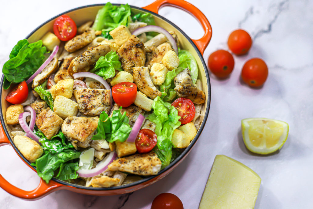 Chicken caesar pasta salad