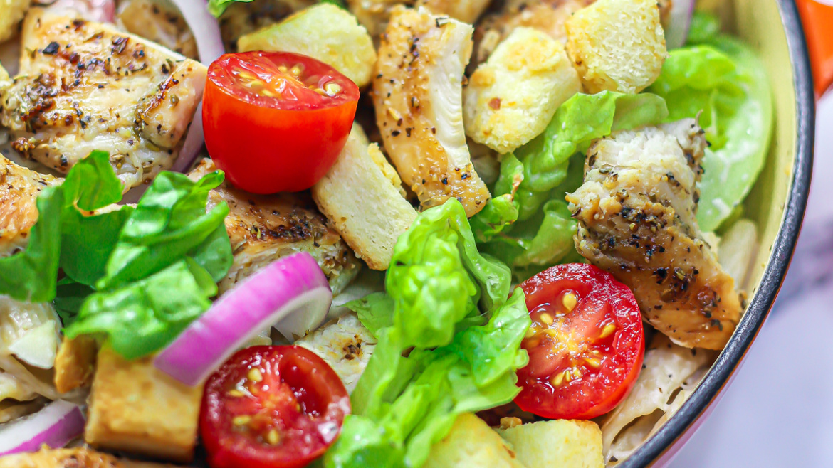 Chicken caesar pasta salad