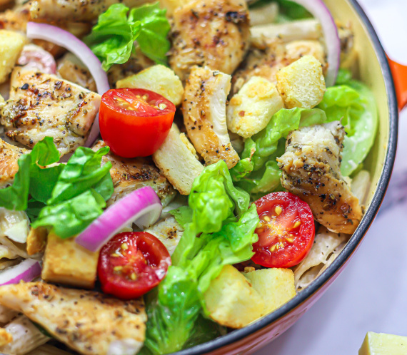 Chicken caesar pasta salad